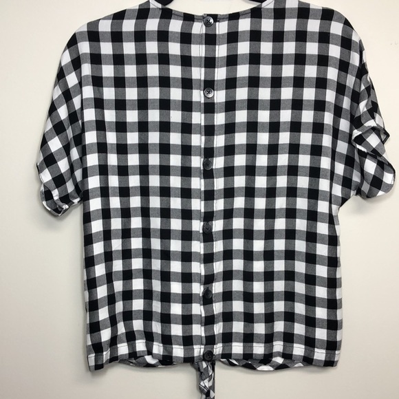 Madewell Button-Back Tie Tee in Buffalo Check Small - Picture 7 of 8